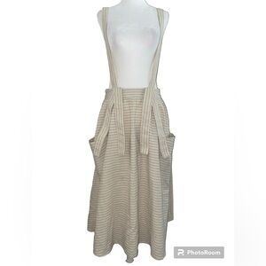 Mod Ref pin strip cottage overall midi circle skirt